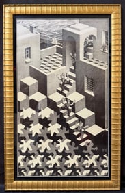 M.C. ESCHER (1898-1972) LITHOGRAPH TITLED KRINGLOOP, 22IN x 35IN (56cm x 89cm)