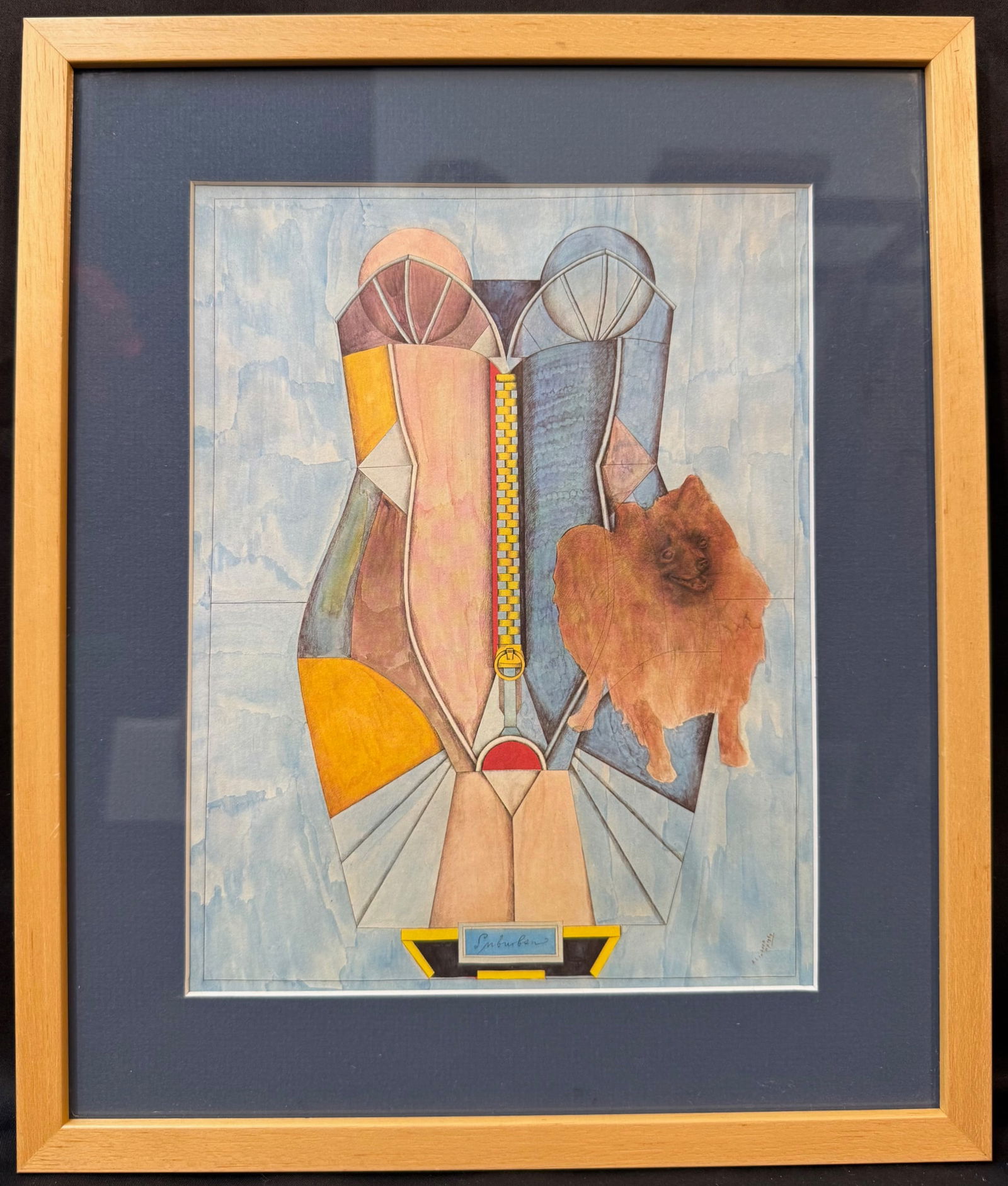 RICHARD LINDNER (1901-1978) ORIGINAL LITHOGRAPH TITLED SUBURBAN, 12IN x 14IN (42cm x 51cm): Richard Lindner (1901-1978) original lithograph titled Suburban. This piece is after the original which was produced in 1969. This lithograph was produced in 1977 in Paris by Gallery Maeght Paris for