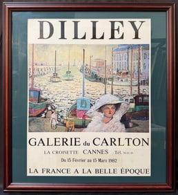 ORIGINAL  RAMON DILLEY (1932)  GALERIE DU CARLTON ART EXHIBITION POSTER, 29.5IN x 36IN (75cm x 91cm)