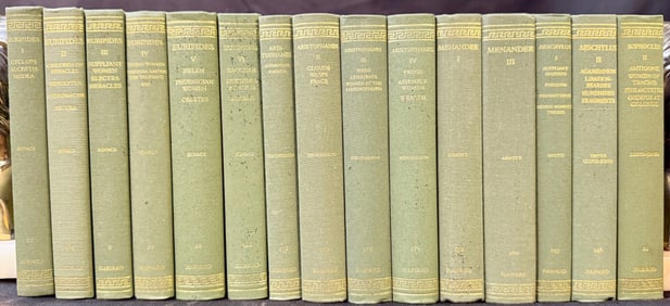 THE LOEB CLASSICAL LIBRARY BY HARVARD UNIVERSITY, EURIPIDES, ARISTOPHANES, MENANDER, AESCHYLUS,