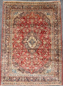 ANTIQUE PERSIAN KASHAN HAND KNOTTED RUG, 10.0 x 13.6 (305cm x 411cm)