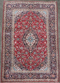 ANTIQUE PERSIAN KASHAN HAND KNOTTED RUG, 8.0 x 11.7 (244cm x 353cm)