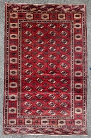 ANTIQUE BUKHARA HAND KNOTTED RUG, 7.6 x 12.0 (229cm x 366cm)