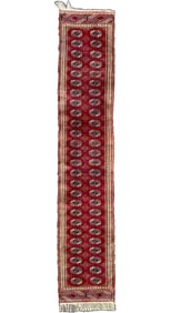 BUKHARA HAND KNOTTED RUNNER, 2.5 x 12.0 (74cm x 366cm)