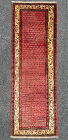 ANTIQUE PERSIAN SARABAND MIR HAND KNOTTED RUNNER, 3.9 x 10.4 (114cm x 315cm)