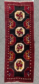 TURKEMAN HAND KNOTTED RUNNER, NEW, 3.4 x 9.1 (102cm x 277cm)