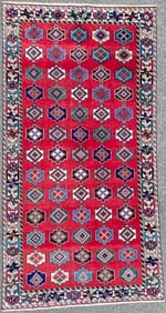 ANTIQUE PERSIAN KAZAK HAND KNOTTED RUG – 4.10 x 9.4, 147cm x 285cm
