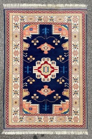 KAZAK CAUCASIAN HAND KNOTTED RUG, 5.1. x 7.6 (155cm x 224cm)