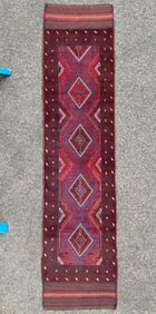 TRIBAL MASHWANI HAND KNOTTED RUNNER, NEW, 2.0 x 8.4 (61cm x 254cm)