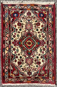 VINTAGE PERSIAN HAMADAN HAND KNOTTED RUG, 1.11 x 2.10 (58cm x 86cm)