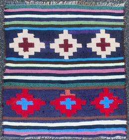 QASHQAI KILIM HAND KNOTTED RUG, 3.10 x 4.2, NEW (117cm x 127cm)