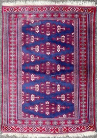 VINTAGE JALDAR HAND KNOTTED WOOL RUG, 4.0 x 5.6 (122cm x 168cm)