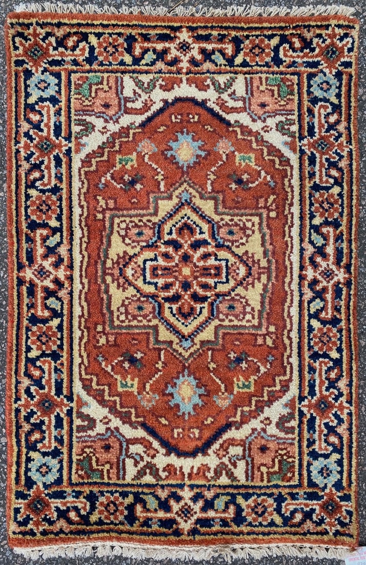 KAZAK HAND KNOTTED RUG, NEW – 2.1 x 3.1 (64cm x 94cm): Kazak rug was hand knotted in Afghanistan of 100% natural wool on a cotton foundation. The rug has full wool piles and is in brand new condition. It is made with excellent quality, nice and soft. This