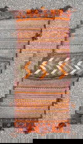 VINTAGE TRIBAL TURKEMAN HAND KNOTTED DOUBLE SADDLE BAG, 21IN x 48IN (53cm x 122cm)