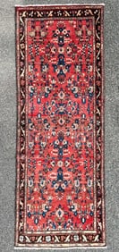 ANTIQUE PERSIAN PICTORIAL LILIHAN HAND KNOTTED RUNNER, 3.7 x 9.9 (109cm x 297cm)