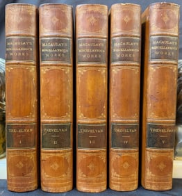 MISCELLANEOUS WORKS OF LORD MACAULAY, 5 VOLUMES, 1880
