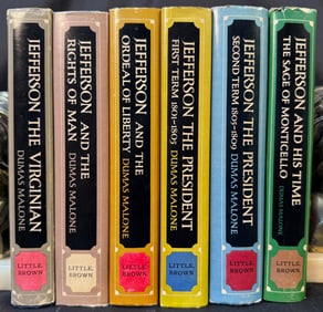 JEFFERSON AND HIS TIMES BY DUMAS MALONE, 6 VOLUMES, 1948-1981