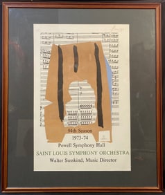 ROBERT MOTHERWELL (1915-1991) HAND SIGNED, ORIGINAL SAINT LOUIS SYMPHONY ORCHESTRA LITHOGRAPH