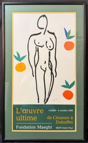 ORIGINAL HENRI MATISSE (1869-1954) FOUNDATION MAEGHT EXHIBITION POSTER FOR THE ULTIMATE WORK: FROM