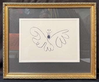 AFTER PABLO PICASSO (1881-1973) LITHOGRAPH TITLED LE PAPILLON (THE BUTTERFLY), 19IN x 23IN (48m x