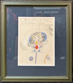 SAUL STEINBERG (1914-1999) ORIGINAL LITHOGRAPH TITLED UNION SQUARE, 21.5IN x 24.5IN (55cm x 62cm)