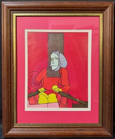 VALERIO ADAMI (1935) ORIGINAL LITHOGRAPH TITLED THE MOON’S KISS, 18IN x 22IN (56cm x 66cm)