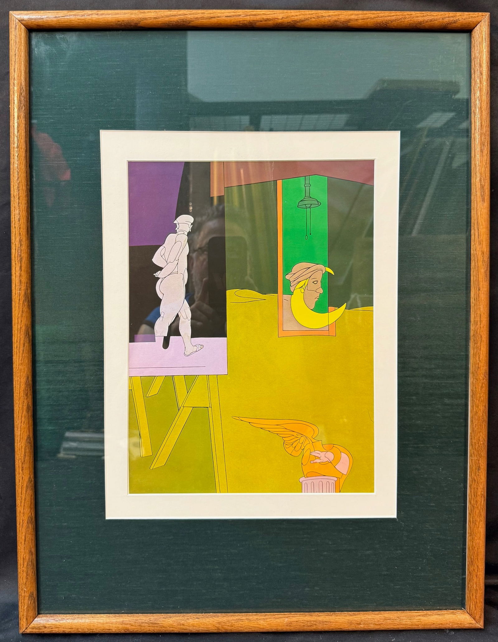 VALERIO ADAMI (1935) ORIGINAL LITHOGRAPH TITLED THE MOON’S KISS, 19IN x 25IN (48cm x 64cm): Valerio Adami (1935) original lithograph titled The Moon’s kiss. This piece is after the original that was painted in 1979 and is currently in a private collection. This piece was produced in 1980 o