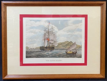 WILLIAM J. HUGGINS (1781-1845) ETCHING AND AQUATINT TITLED SIR DAVID SCOTT, 24.5IN x 32.5IN (62cm x