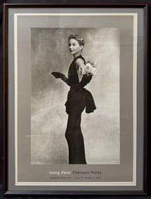 ORIGINAL IRVING PENN (1917-2009) ART EXHIBITION POSTER FOR IRVING PENN: PLATINUM PRINTS, 25.5IN x
