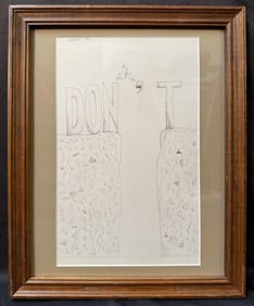 SAUL STEINBERG (1914-1999) LITHOGRAPH TITLED DON’T, 12.5IN x 15.5IN (32cm x 39cm)