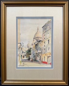 LITHOGRAPH BY ARTIST DARRU TITLED MONTMARTE, 16IN x 19IN (41cm x 48cm)