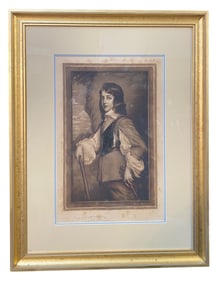 SAMUEL ARLENT EDWARDS (1862-1938) HAND SIGNED ENGRAVING TITLED WILLIAM II, PRINCE OF ORANGE, 22IN x