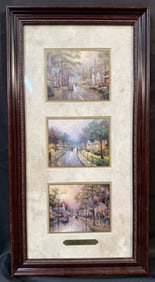 THOMAS KINKADE (1958-2012) LIMITED EDITION, SIGNED LANDSCAPE TRIPLE PRINTS WITH COA TITLED COMING
