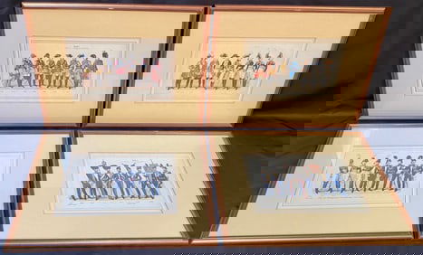 18 TH AND 19 TH CENTURY WURTTEMBERG UNIFORM ENGRAVINGS BY LEO IGNAZ VON STADLINGER, 14.5IN x 17in