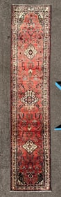 ANTIQUE EXTRA LONG PERSIAN LILIHAN HAND KNOTTED RUNNER, 3.9 x 17.7 (114cm x 536cm)