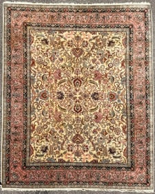 VINTAGE PERSIAN KASHAN HAND KNOTTED RUG, 8.0 x 10.0 (244cm x 305cm)