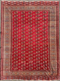 BUKHARA TURKMEN HAND KNOTTED RUG, 8.2 x 11.3 (249cm x 335cm)