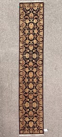 EXTRA LONG JAIPUR HAND KNOTTED WOOL RUNNER, 2.7 x 13.9 (79cm x 419cm)
