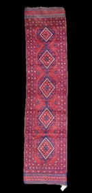 TRIBAL MASHWANI HAND KNOTTED RUNNER, NEW, 1.11 x 8.4 (58cm x 254cm)