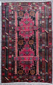 AFGHANI BALOUCH HAND KNOTTED RUG, NEW, 3.0 x 4.8 (91cm x 142cm)