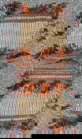 VINTAGE TRIBAL TURKEMAN HAND KNOTTED DOUBLE SADDLE BAG, 18IN x 42IN (46cm x 107cm)