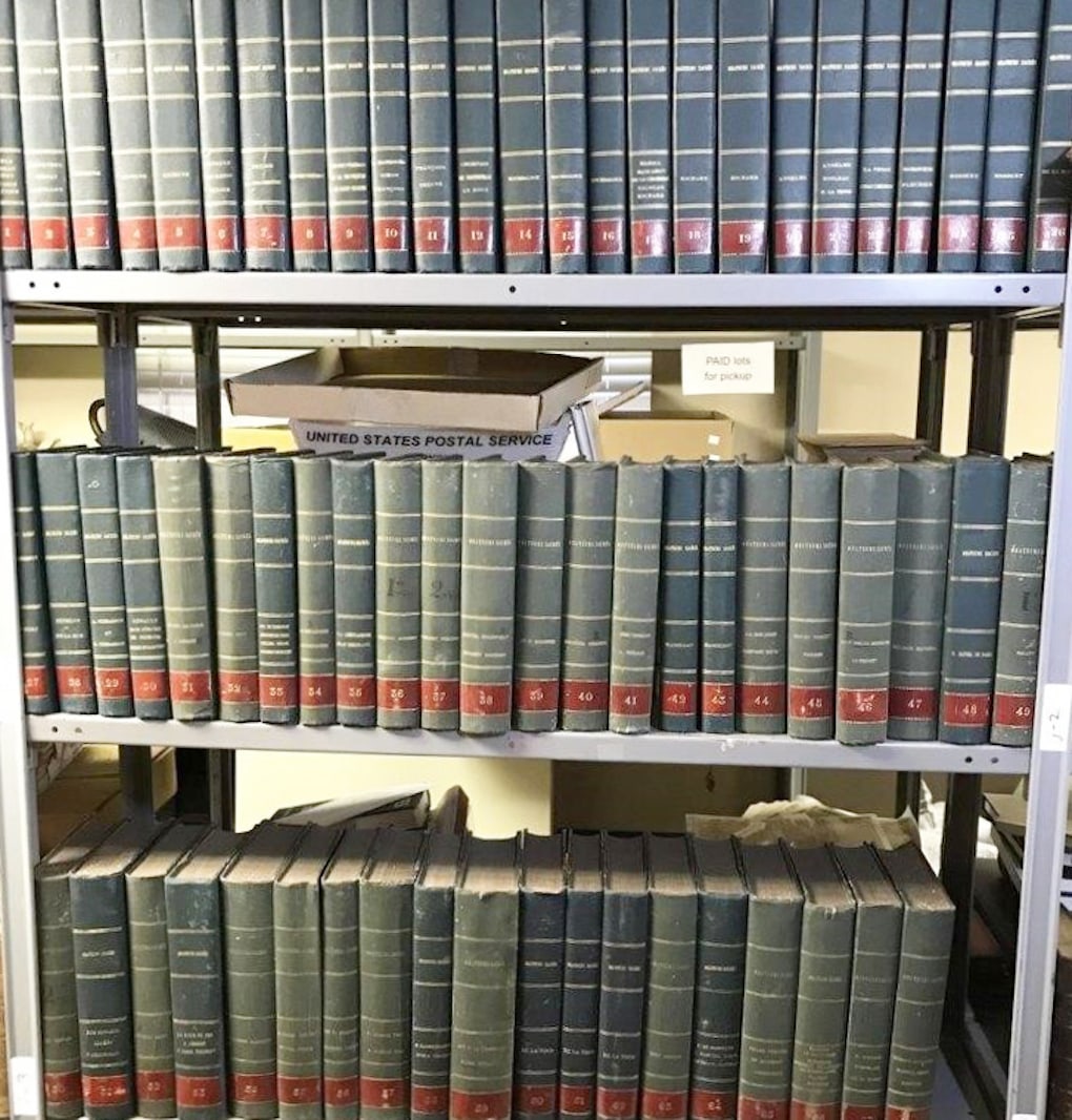 ORATEURS SACRÉS, 98 REBOUND VOLUMES, 1844: 1844. Paris. Published by L’Imprimerie Catholique du Prtit Montrouges. 98 of 100 volumes, missing volumes 13 and 69. There is a 99th volume that is titled General Alphabetical Table, or a table of c