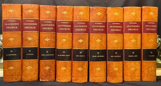 SVENSKA AKADEMIENS ORDBOK, 9 VOLUMES, 1927
