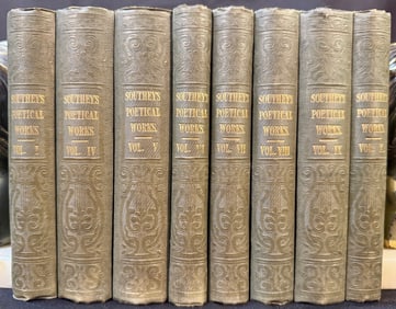 SOUTHEYS POETICAL WORKS, 8 VOLUMES, 1847