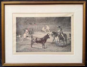 FRANCISCO JOSE DE GOYA Y LUCIENTES (1746-1828) ETCHING TITLED THE CELEBRATED PICADOR, 15IN x 19.25IN