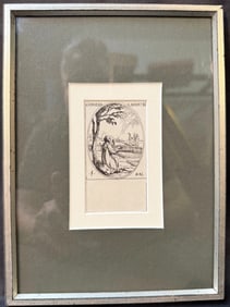 JACQUES CALLOT (1592-1635) ORIGINAL ETCHING TITLED CONVERSION DE S. AUGUSTIN, 7.25IN x 9.25IN (18cm