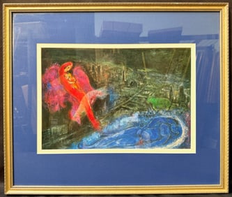 MARC CHAGALL (1887-1985) LITHOGRAPH TITLED LES PONTS DE LA SEINE, 20IN x 23.5IN (51cm x 60cm)