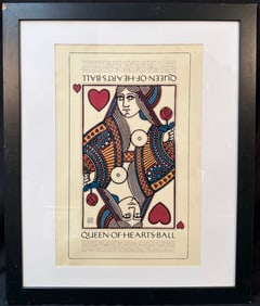 DAVID LANCE GOINES (1945) ORIGINAL LITHOGRAPH POSTER FOR THE QUEEN OF HEARTS BALL, 29.5IN x 35.5IN
