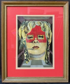 SALVADOR DALI (1904-1989) LITHOGRAPH TITLED FACE OF MAE WEST, 20.5 IN x 24.5IN (52cm x 62cm)
