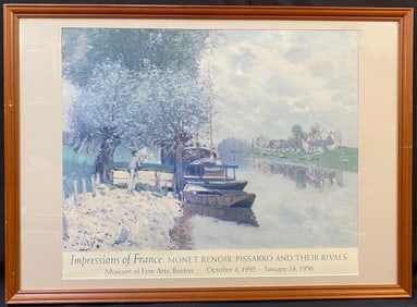 IMPRESSIONS OF FRANCE ART EXHIBITION POSTER FOR THE MUSEUM OF FINE ARTS BOSTON, 26.5IN x 36IN (67cm